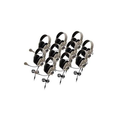  Adorama Califone 3066AVT-10L Classroom 10-Pack Deluxe Stereo Headsets, No Case 3066AVT-10L