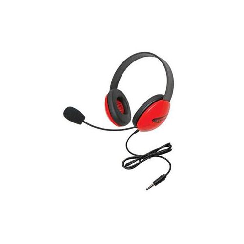  Adorama Califone 2800 Listening First Stereo Headset with To Go Plug and Mic, Red 2800-RDT