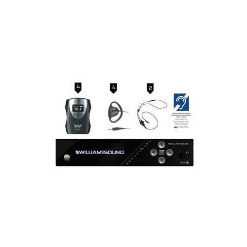  Adorama Williams Sound FM 558 Plus Assistive Listening System, 4x PPA R38N Receivers FM 558