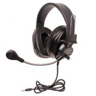 Adorama Califone 3066 Deluxe Stereo Headset with To Go Plug and Microphone, Black 3066BKT