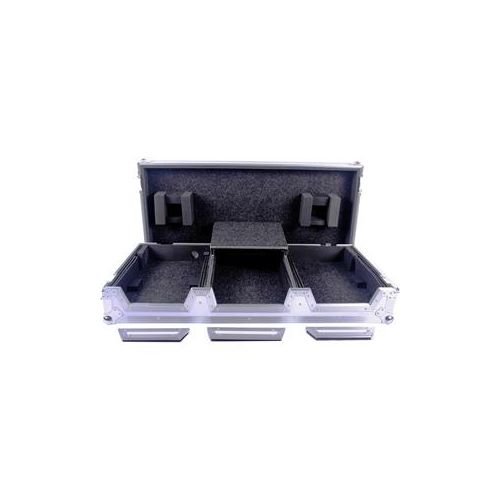  Adorama Deejay LED Fly Drive Case for 2 CDJ2000 & DJM-S9 with Laptop Shelf, White TBHCDJDJMS9WLTWH