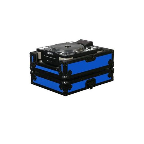  Adorama Odysseyy Flight Ready CD Player Case f/Large Tabletop CD Player, Black & Blue FRCDJBKBLUE