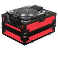 Adorama Odysseyy Flight Ready CD Player Case f/Large Tabletop CD Player, Red & Black FRCDJBKRED