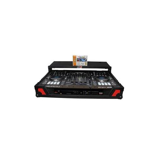  Adorama ProX XS-MCX8000WLTRB Case, Sliding Shelf, Denon MCX8000 Controller, Black/Red XS-MCX8000WLTRB