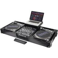 Adorama Odyssey Innovative Designs Coffin for 12 DJ Mixer & 2 Turntables, Black/Silver FZGSLBM12WRBL