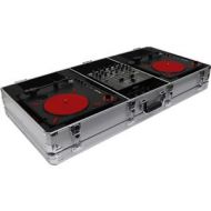 Adorama Odyssey Innovative Designs Krom DJ Coffin for 2 PT01 Turntable, 10 Mixer,Silver K10PT01SIL