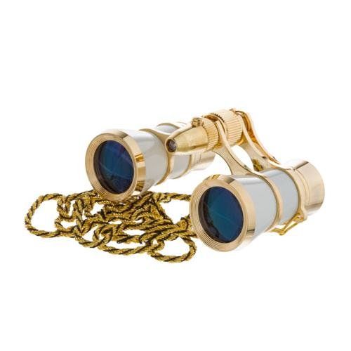  [아마존베스트]Adorama LaScala Optics Carmen Opera Glasses White/Gold