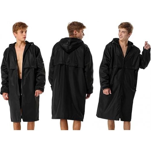  New Adoretex Unisex Waterproof Long Fleece Swim Parka Warm Jacket