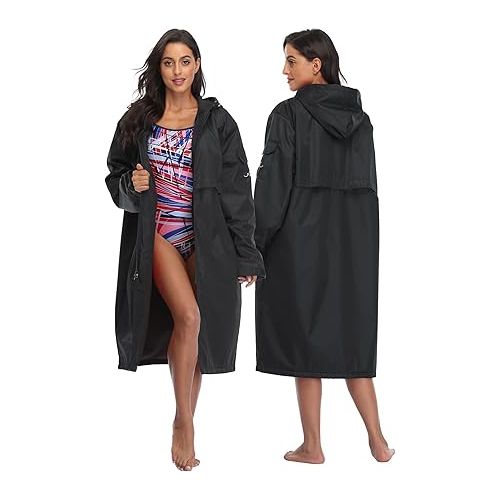  New Adoretex Unisex Waterproof Long Fleece Swim Parka Warm Jacket
