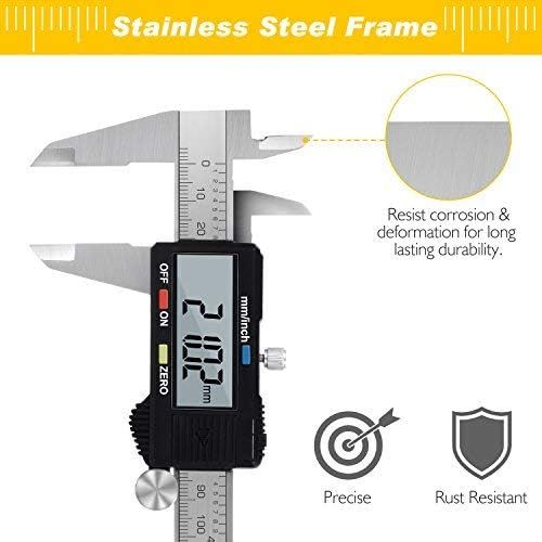  [아마존 핫딜]  [아마존핫딜]Adoric Life Digital Caliper, Adoric Electronic Digital Caliper Stainless Steel Body with Large LCD Screen | 0-6 Inches | Inch/Fractions/Millimeter Conversion