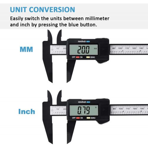  [아마존 핫딜] [아마존핫딜]Digital Caliper, Adoric 0-6 Calipers Measuring Tool - Electronic Micrometer Caliper with Large LCD Screen, Auto-off Feature, Inch and Millimeter Conversion