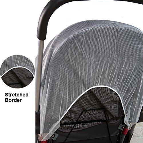  Mosquito Net for Stroller, Car Seat Screen Cover, Adorife Stretchable Insect Bug Netting for Baby Carseat, Carriers, Cradles, Bassinet (Brown)