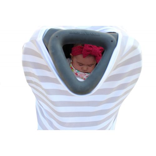  Adorology Baby Car Seat & Nursing Cover Bonus Bandana Drool Bibs & Drawstring Carry Bag Shower Gift Breathable Stretchy Universal 4 in 1 Multi-Use Infant Carseat Canopy Covers Shopping Cart