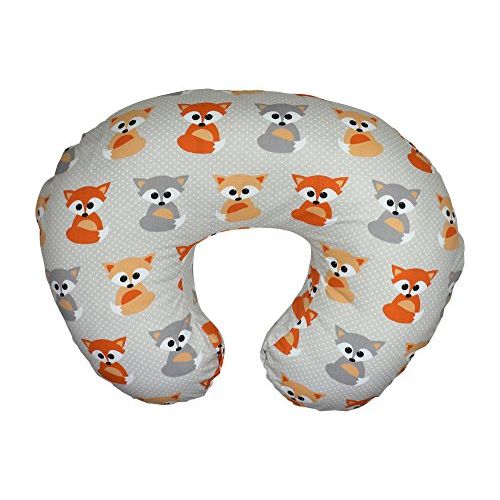  [아마존베스트]Adorology Nursing Pillow Slipcover Baby Gray Foxes Design Maternity Breastfeeding Newborn Infant Feeding Cushion Cover Case Baby Shower Gift for New Moms