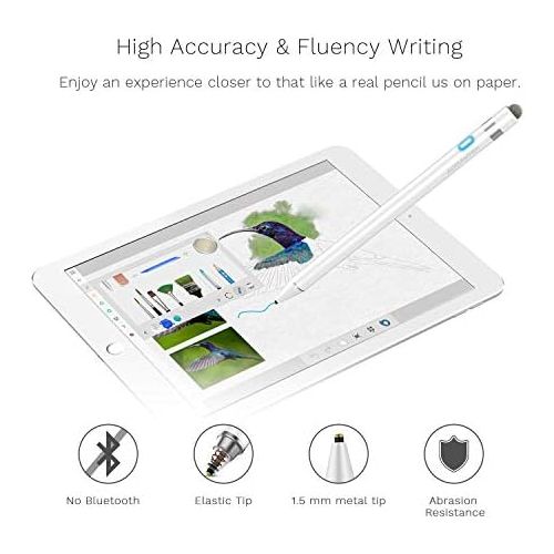  [아마존베스트]Stylus Pen Compatible for Apple iPad, Adrawpen Rechargeable Active Stylus Pen with 2 in 1 Copper & Mesh Fine Tip, 5 Mins Auto Off Smart Pencil Digital Pen for All Apple iPad/iPhone