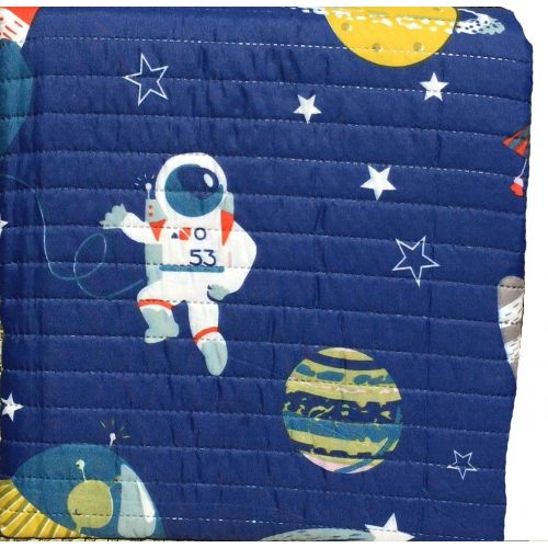  Adrien Boys Bedding Reversible Quilt and Pillow Sham Set, Microfiber, Choice of TWIN or FULL, Multiple Designs (Space, FULL)