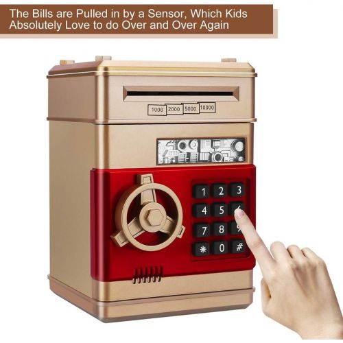  [아마존베스트]Adsoner Toy Piggy Bank, Electronic Password Safe Saving Box Gift for Kids