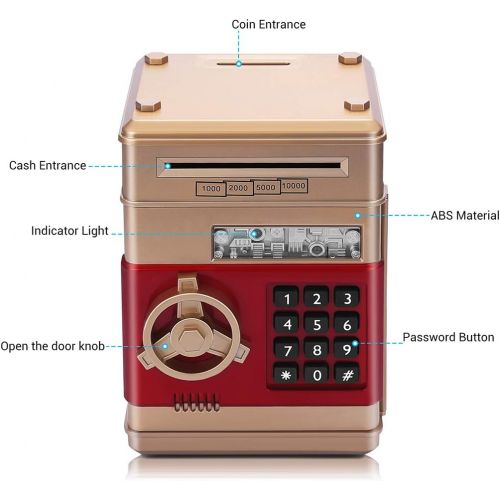  [아마존베스트]Adsoner Toy Piggy Bank, Electronic Password Safe Saving Box Gift for Kids