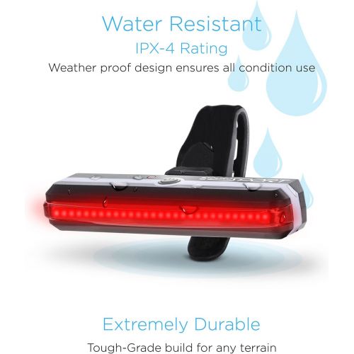  [아마존베스트]Aduro Sport LED Rear Bike Light USB Rechargeable - Ultra Bright Powerful Safety Taillight, 6 Light Mode Options, One Touch Mount and Dismount, IPX4 Waterproof, for All Bikes