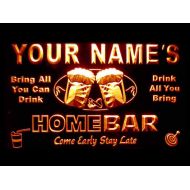 AdvPro Custom p-tm-o Name Personalized Custom Home Bar Beer Neon Light Sign Orange 16 x 12