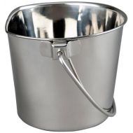 Advance Pet Products Heavy Stainless Steel Flat Side Bucket