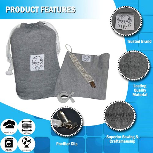  Advanced Life Products Baby wrap carrier for plus size moms-breathable organic baby wrap bundle, baby shower registry grey