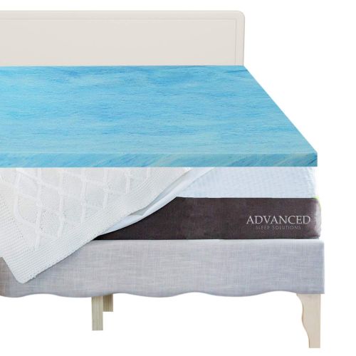  Advanced Sleep Solutions Gel Memory Foam Mattress Topper King Size, Plush 2 Inch Thick, Premium Gel-Infused Memory Foam Mattress/Bed Topper/Pad for a Cool, Conforming, and Comfortable Sleep. Made in The US