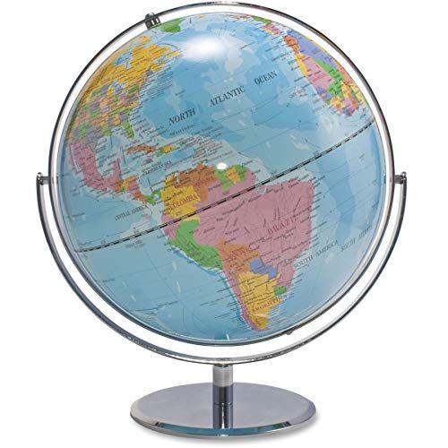 [아마존베스트]Advantus 12 Inch Desktop World Globe with Blue Oceans (30502)