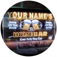 AdvpPro ADVPRO Personalized Your Name Custom Home Bar Beer Est. Year Dual Color LED Neon Sign White & Yellow 16 x 12 Inches st6s43-p-tm-wy