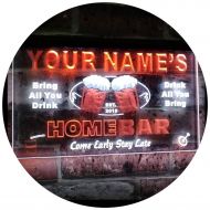 AdvpPro ADVPRO Personalized Your Name Custom Home Bar Beer Est. Year Dual Color LED Neon Sign White & Orange 12 x 8.5 Inches st6s32-p-tm-wo