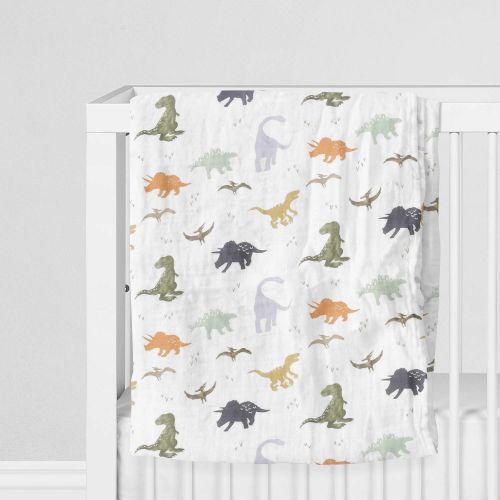  Aenne Baby Muslin Baby Swaddle Blanket Dinosaur Dino Print, Baby Shower Gifts, Luxurious, Soft and...