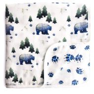 Aenne Baby Woodland Tribal Bear Double Muslin Swaddle Blanket, Large 47 x 47 inch, 1 Pack, Baby...