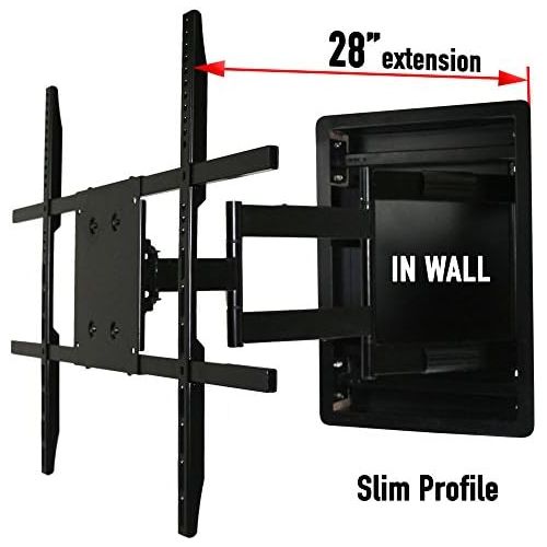  Aeon Stands and Mounts In Wall TV Mount, Recessed Articulating In Wall TV Mount for 42 to 80 Inch TVs LCD, LED, or Plasma - Extends 28 Inches