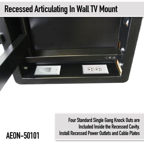  Aeon Stands and Mounts In Wall TV Mount, Recessed Articulating In Wall TV Mount for 42 to 80 Inch TVs LCD, LED, or Plasma - Extends 28 Inches