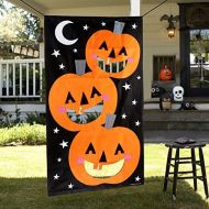 [아마존베스트]AerWo Pumpkin Bean Bag Toss Games + 3 Bean Bags, Halloween Games for Kids Party Halloween Decorations