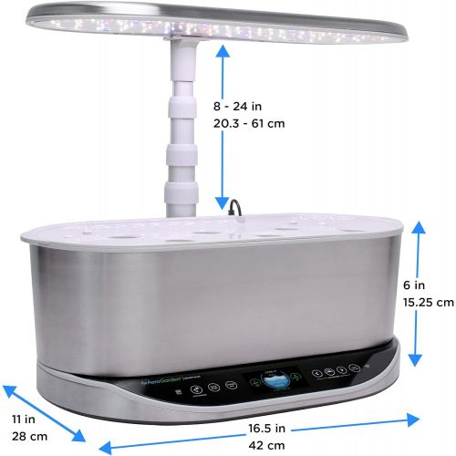  AeroGarden Bounty Elite - Indoor Garden with LED Grow Light, WiFi and Alexa Compatible, Stainless Steel