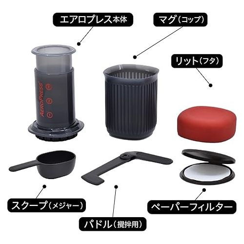  AeroPress Go Coffee Press, Made in Approx. 1 Minute, Outdoor, Compact, Portable, Lightweight, Iced Coffee, Espresso, Pressure Extractor, 3.9 x 4.3 x 6.9 inches (10 x 11 x 17.5 cm)