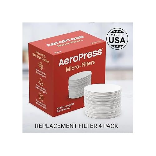  AeroPress Replacement Filter Pack - Microfilters For AeroPress Coffee And Espresso-Style Coffee Maker - 4 Pack (1400 count)