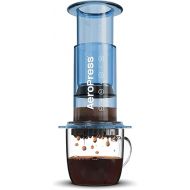 AeroPress Clear Blue Coffee Press - 3 In 1 Brew Method Combines French Press, Pourover, Espresso, Full Bodied Coffee Without Grit or Bitterness, Small Portable Coffee Maker for Camping & Travel, Blue