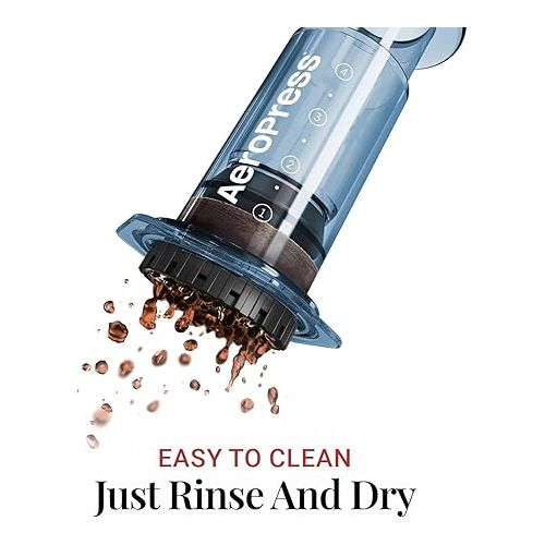  AeroPress Clear Blue Coffee Press - 3 In 1 Brew Method Combines French Press, Pourover, Espresso, Full Bodied Coffee Without Grit or Bitterness, Small Portable Coffee Maker for Camping & Travel, Blue