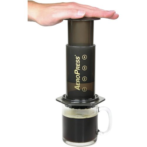  [아마존베스트]AeroPress Coffee and Espresso Maker with Tote Bag and 350 Additional Filters - Quickly Makes Delicious Coffee without Bitterness - 1 to 3 Cups Per Press