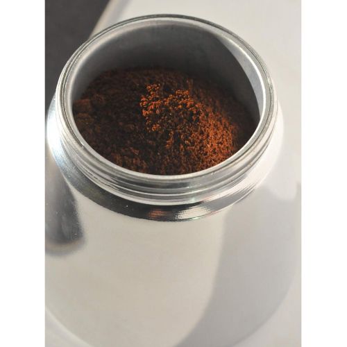  Aerolatte mokavista/Herd Espresso Maker, Kaffeebereiter fuer 3Tassen/165ml, Silber, 3-Cup/165 ml