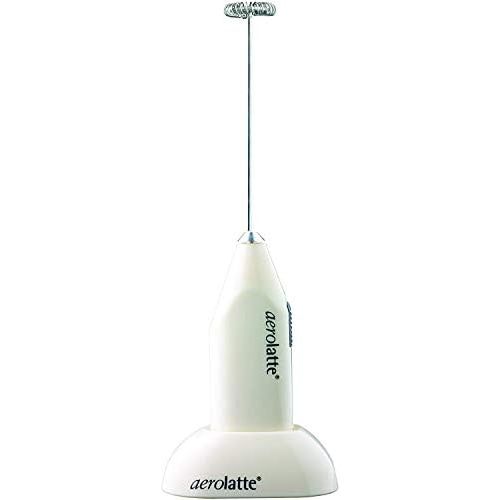  [아마존베스트]aerolatte Steam Free Milk Frother with Matching Storage Station Battery Operated Ivory