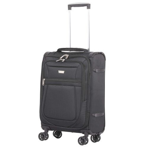  Aerolite Carry On 21 & Underseat 17 Inch Ultra-Lightweight Spinner Suitcase Set for Delta, American, United & Southwest Airlines (Black)