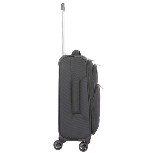  Aerolite 21” Inch Carry On Lightweight 4 Wheel Spinner Suitcase & 16” Under Seat Bag Set (Black)