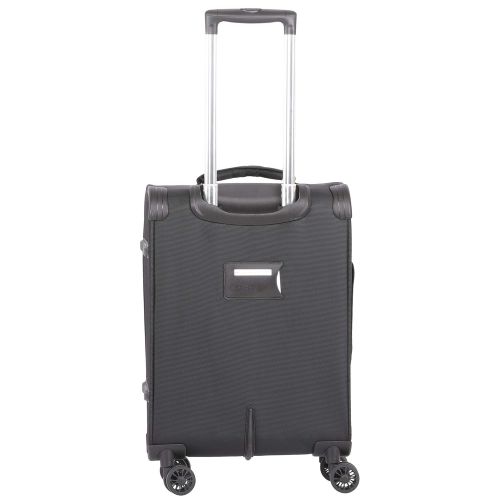  Aerolite 21” Inch Carry On Lightweight 4 Wheel Spinner Suitcase & 16” Under Seat Bag Set (Black)