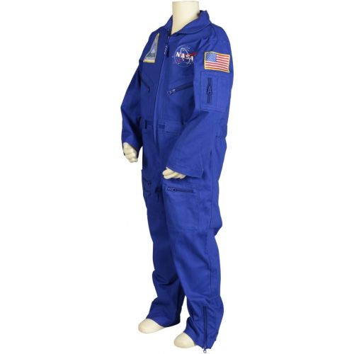  할로윈 용품Aeromax Jr. NASA Flight Suit, Blue, with Embroidered Cap and official looking patches, size 8/10.