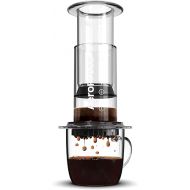 AeroPress Clear Coffee Press - 3 in 1 brew method combines French Press, Pourover, Espresso - Full bodied coffee without grit or bitterness - Small portable coffee maker for camping & travel