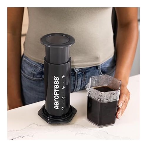  AeroPress XL Coffee Press - 3 in 1 brew method combines French Press, Pourover, Espresso. Full bodied, smooth coffee without grit or bitterness. Small portable coffee maker for camping & travel