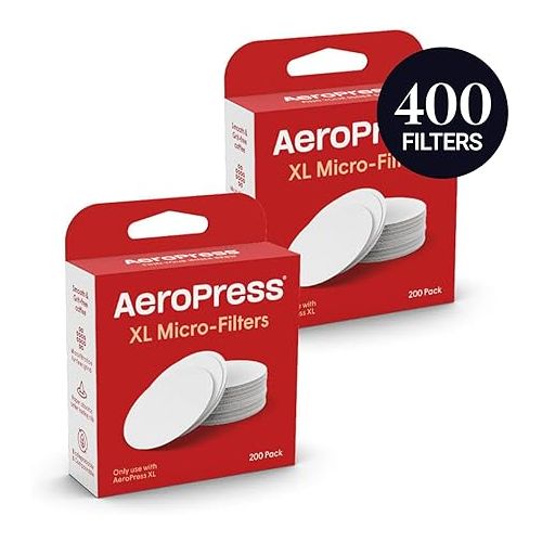  AeroPress XL Replacement Filter Pack - Micro-filters For AeroPress XL Coffee And Espresso-Style Coffee Maker - 2 Pack (400 count)